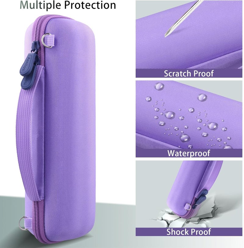 Aenllosi for JBL Flip 7/ Flip 6/ Flip 5 Protable Bluetooth Speaker Hard Case with Adjustable Shoulder Strap, Purple (Case Only) - Image 3